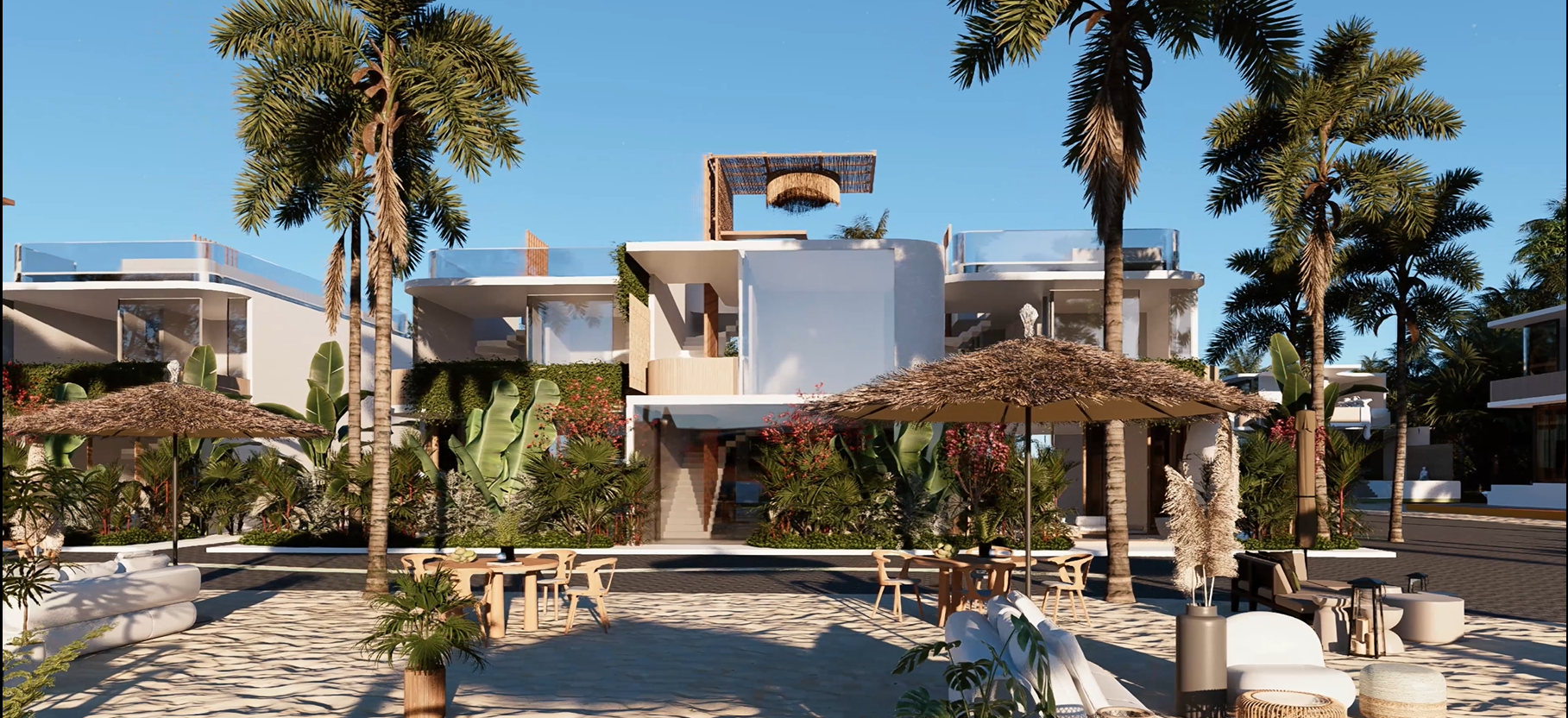 Type C resort villas — front elevation from the beach terrace